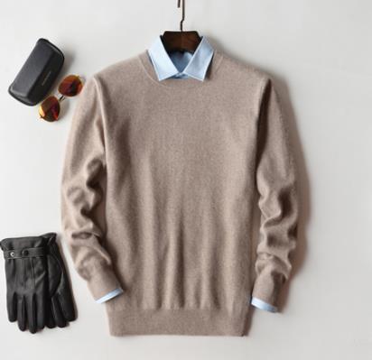 Męski pulower z kaszmiru – elegancki sweter z okrągłym dekoltem do pracy i na weekend