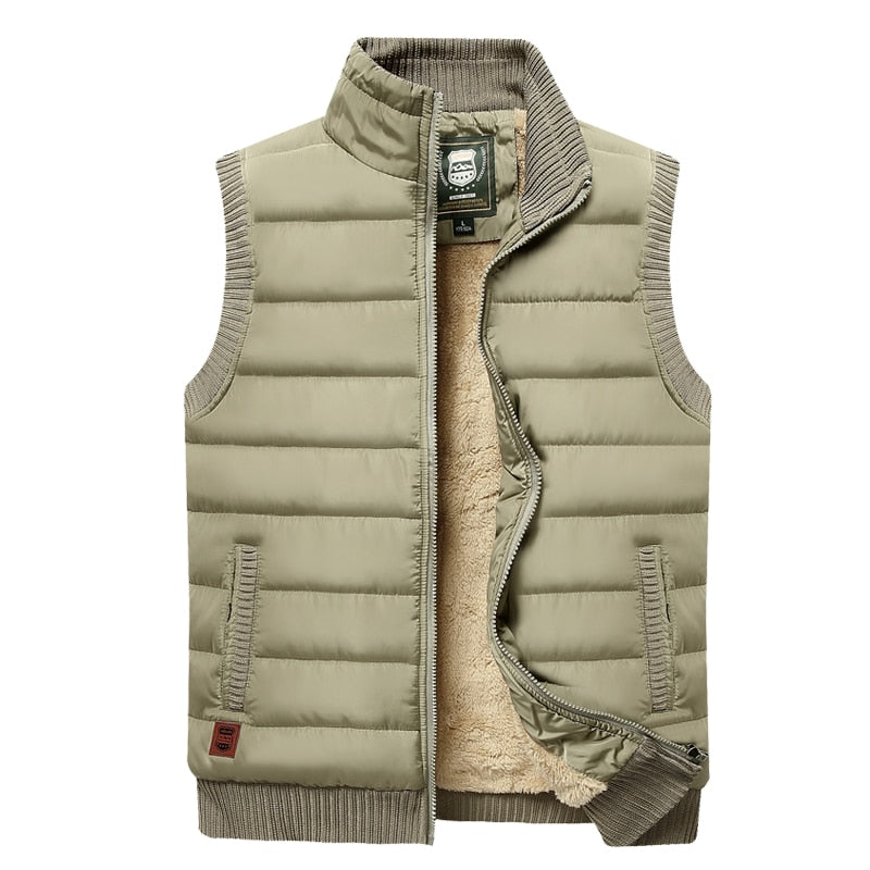 Gilet imbottito da uomo con fodera in pelliccia – Gilet invernale termico per vestirsi a strati all’aperto