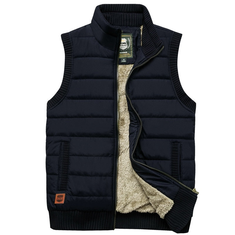 Gilet imbottito da uomo con fodera in pelliccia – Gilet invernale termico per vestirsi a strati all’aperto