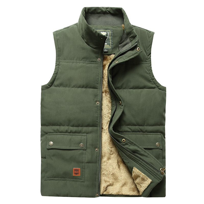 Gilet imbottito da uomo con fodera in pelliccia – Gilet invernale termico per vestirsi a strati all’aperto