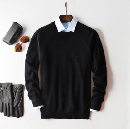 Męski pulower z kaszmiru – elegancki sweter z okrągłym dekoltem do pracy i na weekend