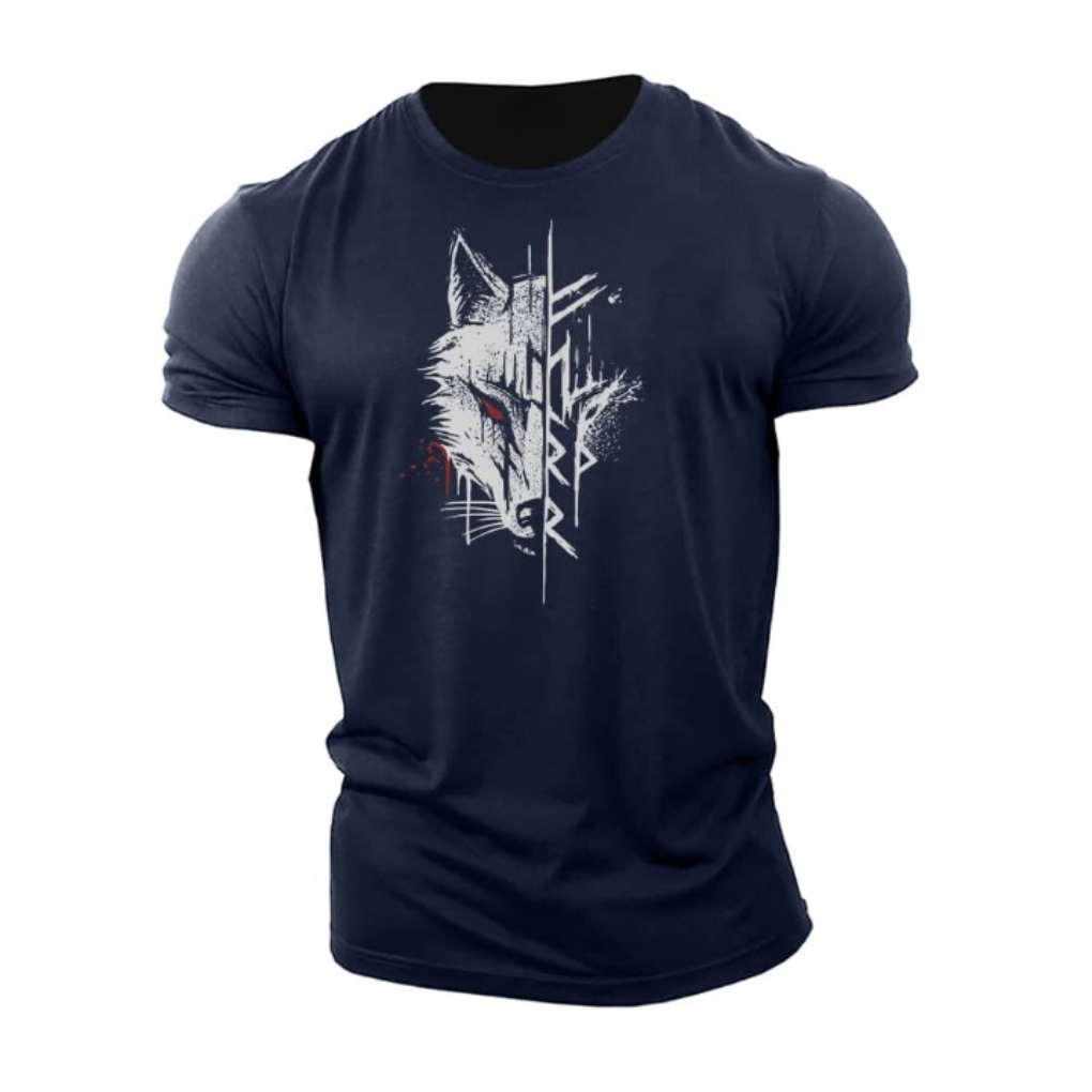 Ανδρικό βαμβακερό T-shirt με κοντό μανίκι και γραφικό τύπωμα
