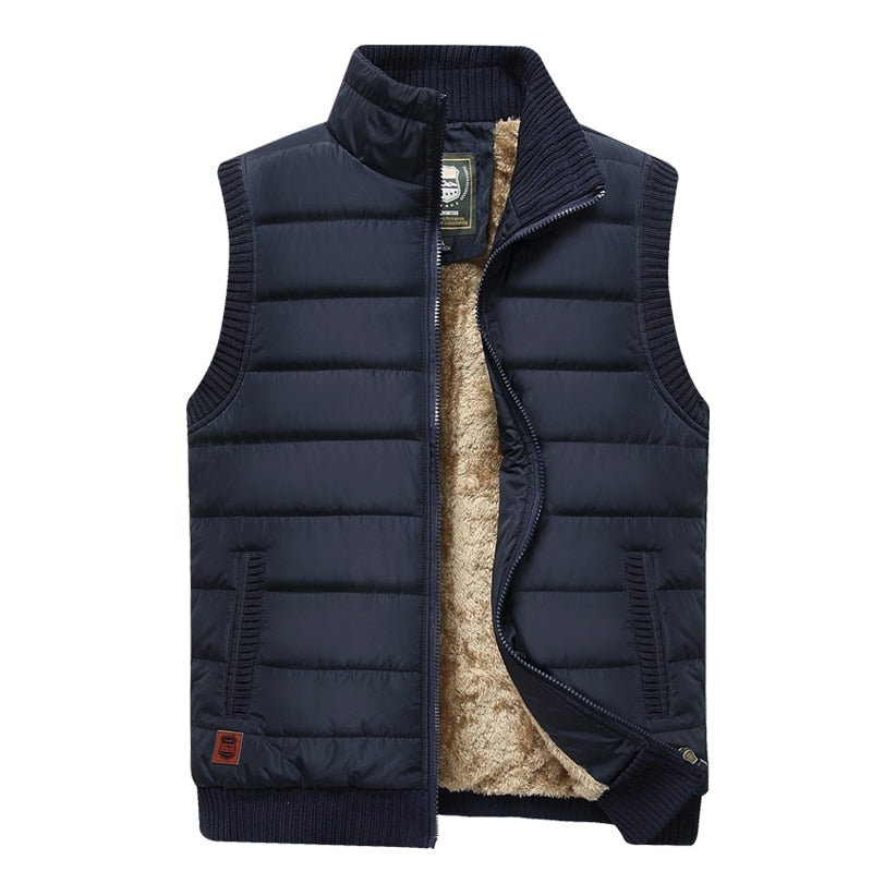 Gilet imbottito da uomo con fodera in pelliccia – Gilet invernale termico per vestirsi a strati all’aperto