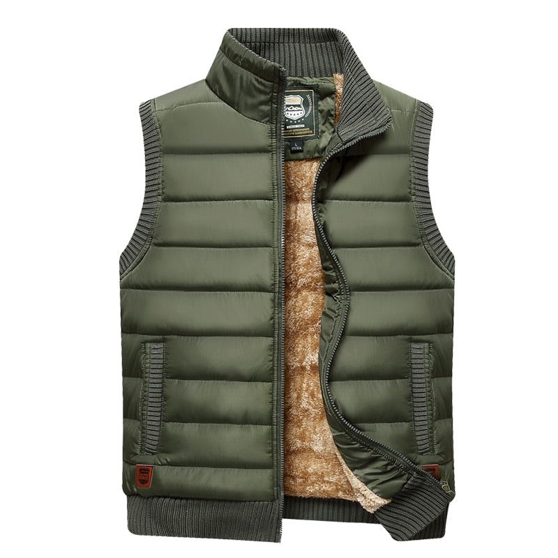 Gilet imbottito da uomo con fodera in pelliccia – Gilet invernale termico per vestirsi a strati all’aperto