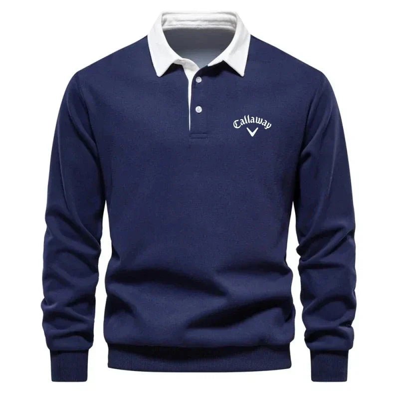 Pull en maille ajusté pour homme, en mélange de coton, avec col contrastant – respirant, idéal pour une tenue chic et décontractée