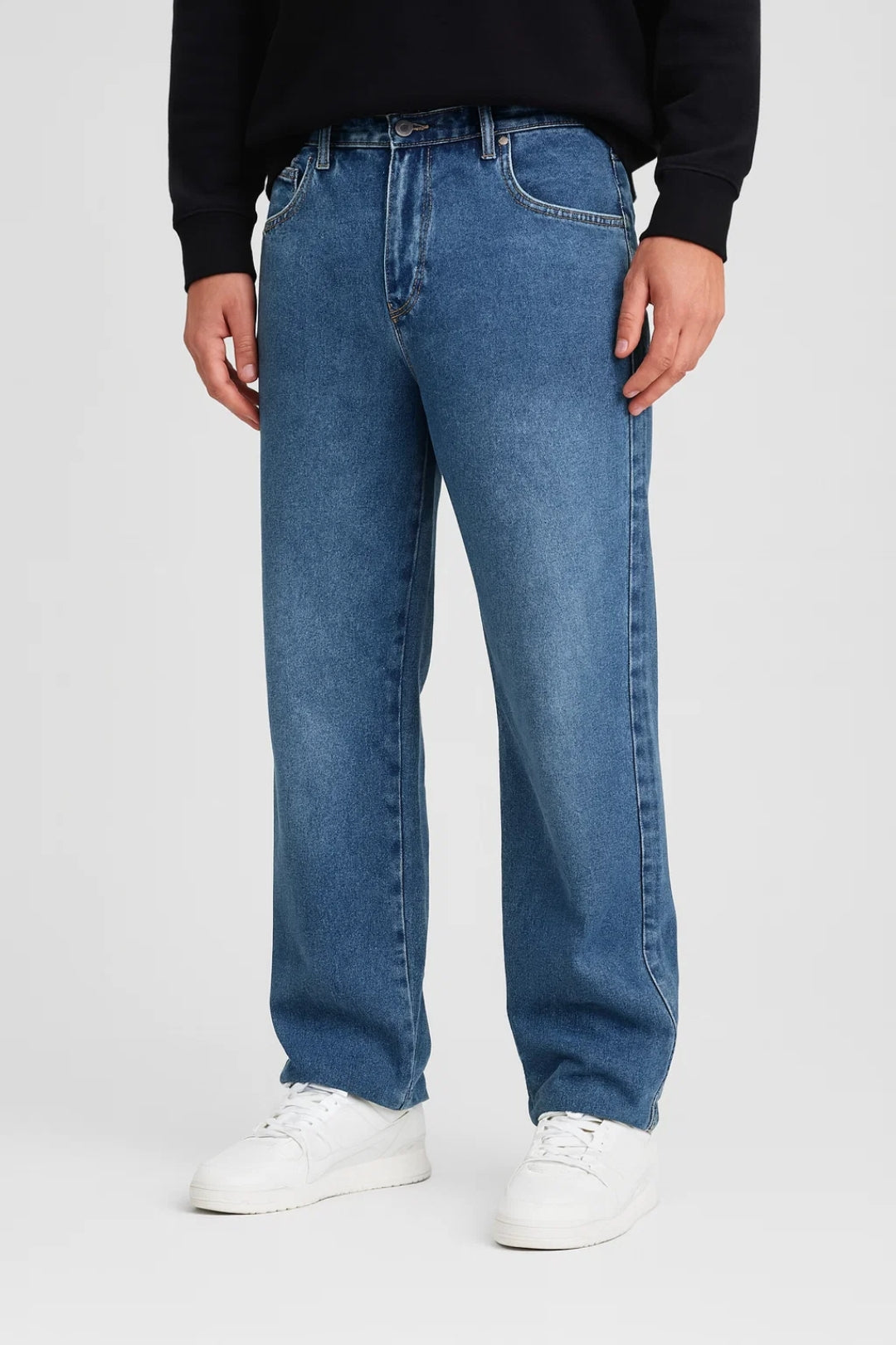 Men’s Wide Leg Jeans Five Pocket Relaxed Denim