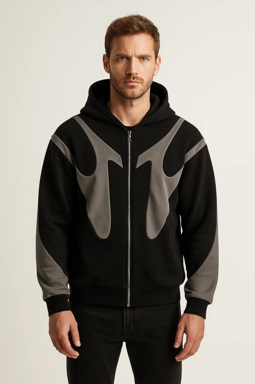 Felpa con zip da uomo – Giacca con cappuccio minimalista e casual per l’uso quotidiano autunnale