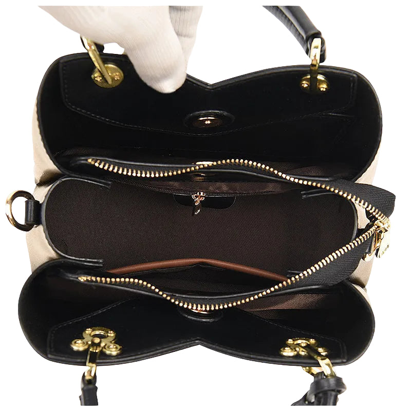 Women’s Structured Handbag – Dual-Handle Shoulder Bag with Detachable Strap and Cherry Charm for Everyday Wear