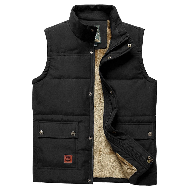 Gilet imbottito da uomo con fodera in pelliccia – Gilet invernale termico per vestirsi a strati all’aperto