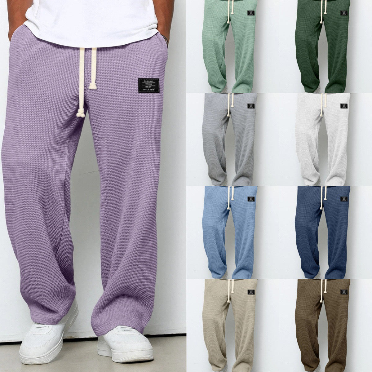 Pantaloni bărbați confortabili, croială lejeră, talie reglabilă, respirabili, pentru uz zilnic casual