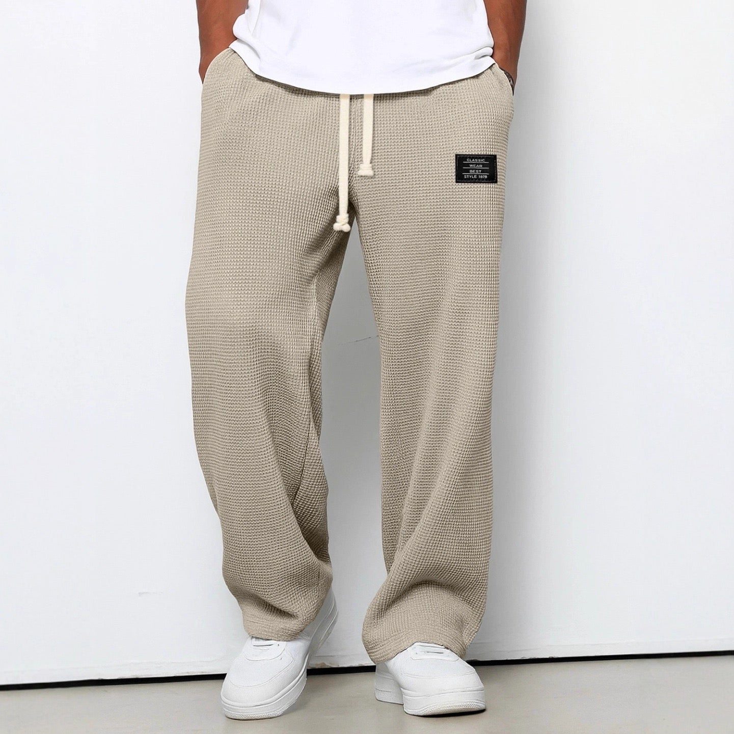 Pantaloni bărbați confortabili, croială lejeră, talie reglabilă, respirabili, pentru uz zilnic casual