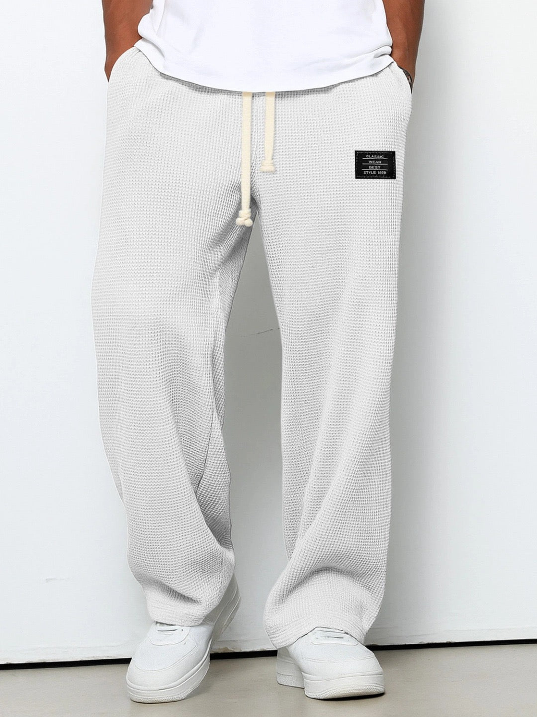 Pantaloni bărbați confortabili, croială lejeră, talie reglabilă, respirabili, pentru uz zilnic casual
