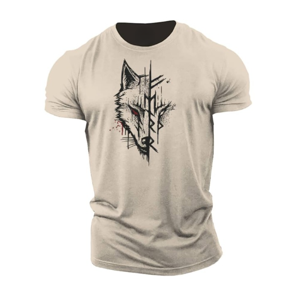 Ανδρικό βαμβακερό T-shirt με κοντό μανίκι και γραφικό τύπωμα