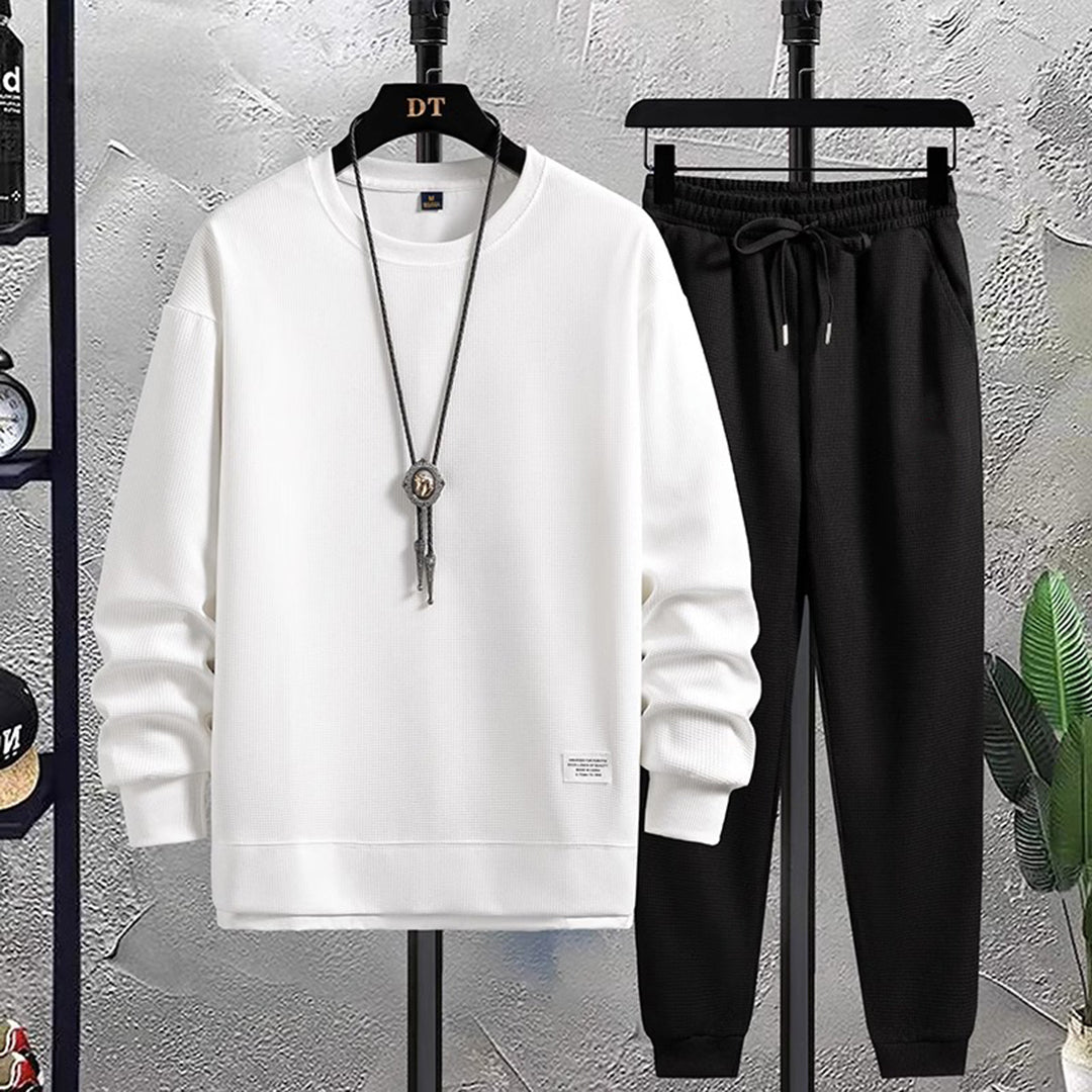 Men’s Crew Neck Tracksuit Set – Relaxed Sweatshirt and Joggers for Daily Wear