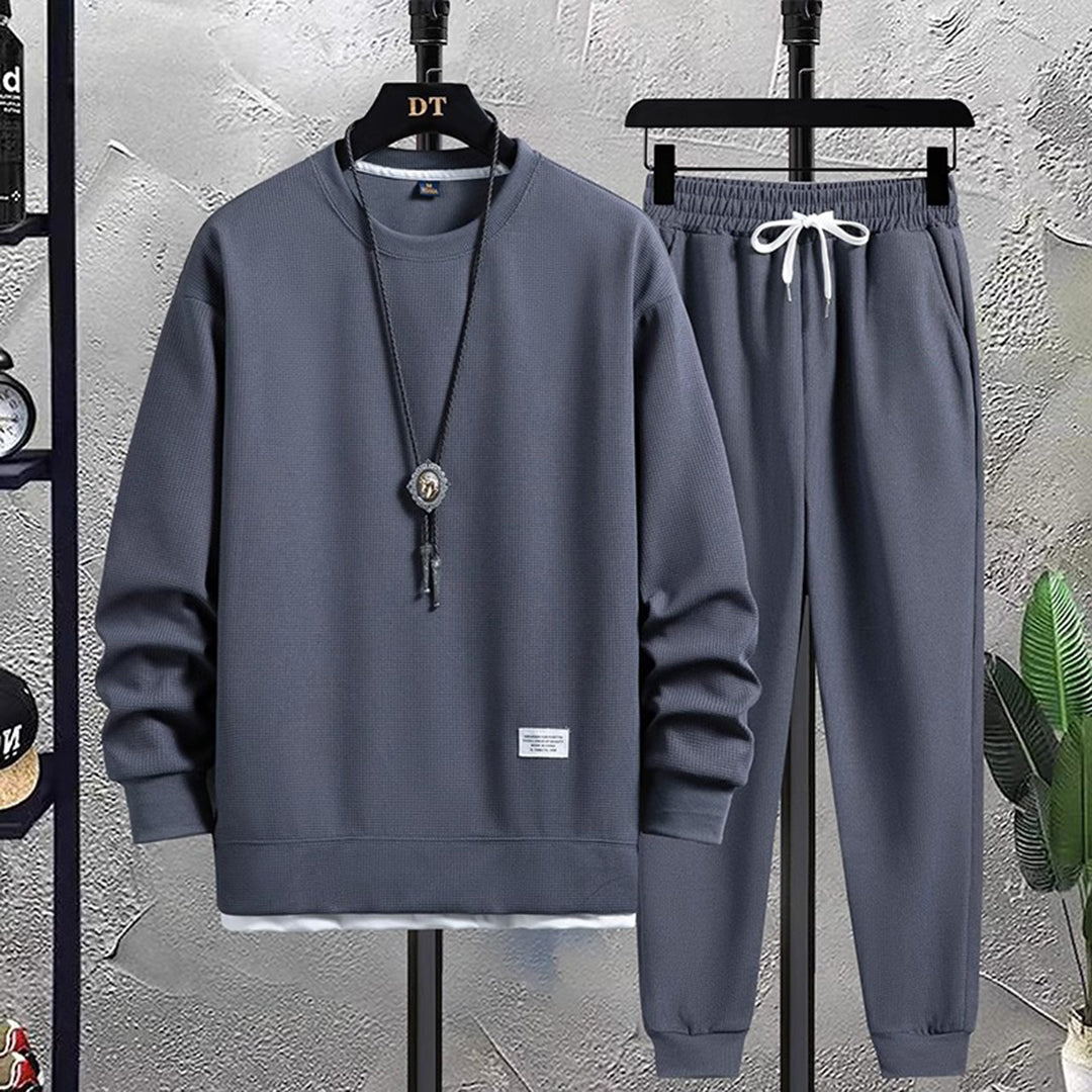 Men’s Crew Neck Tracksuit Set – Relaxed Sweatshirt and Joggers for Daily Wear