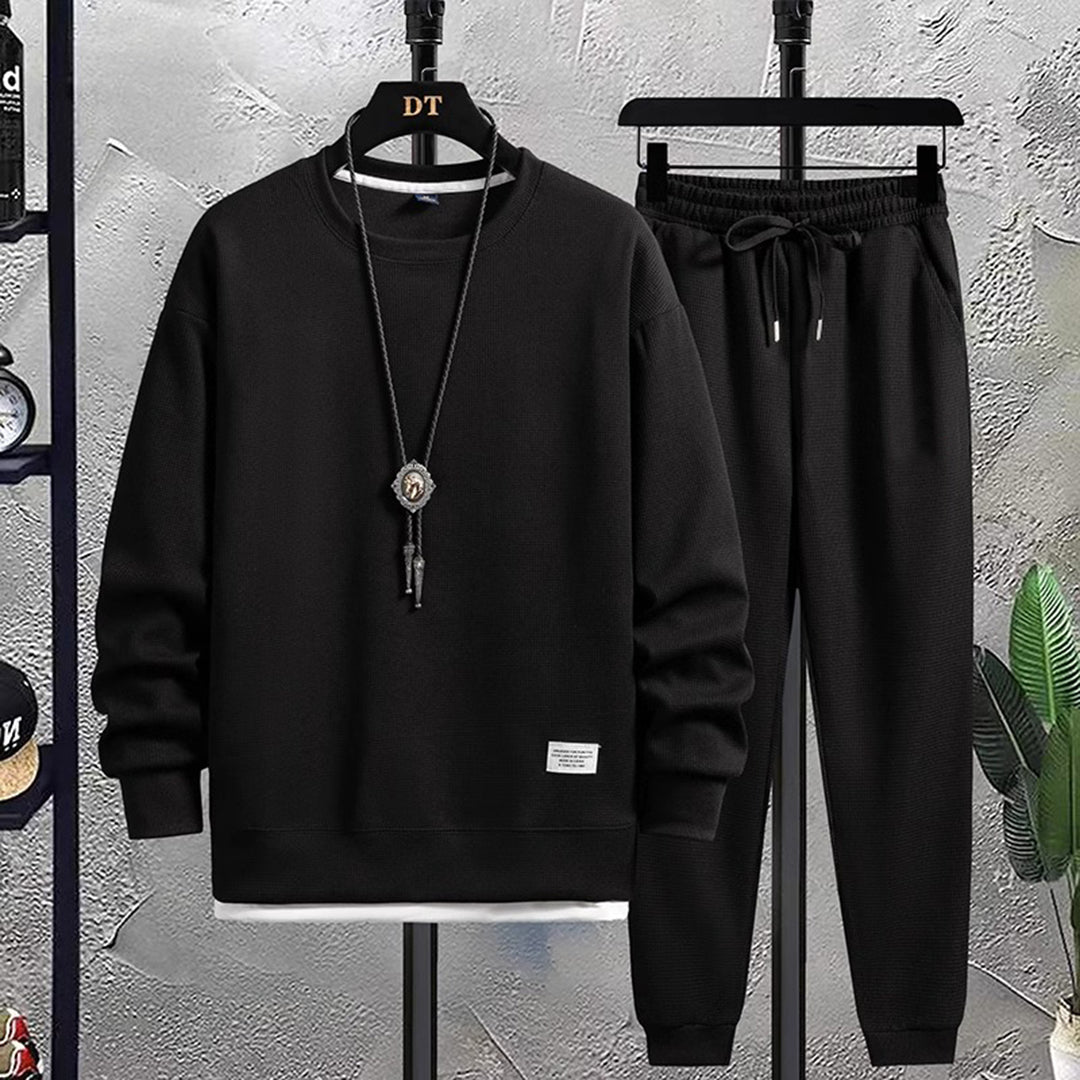 Men’s Crew Neck Tracksuit Set – Relaxed Sweatshirt and Joggers for Daily Wear