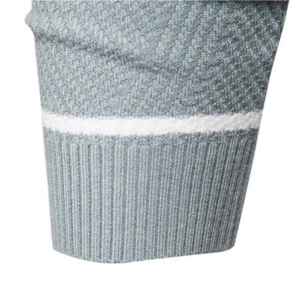 Maglione da uomo a girocollo lavorato a maglia – Morbido misto lana, casual e alla moda con dettaglio a righe moderno