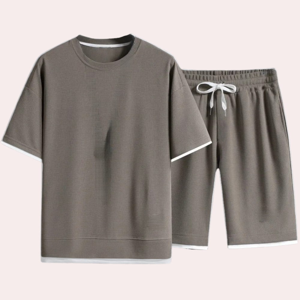 Men’s Two Piece Lounge Set Minimal T-Shirt and Shorts