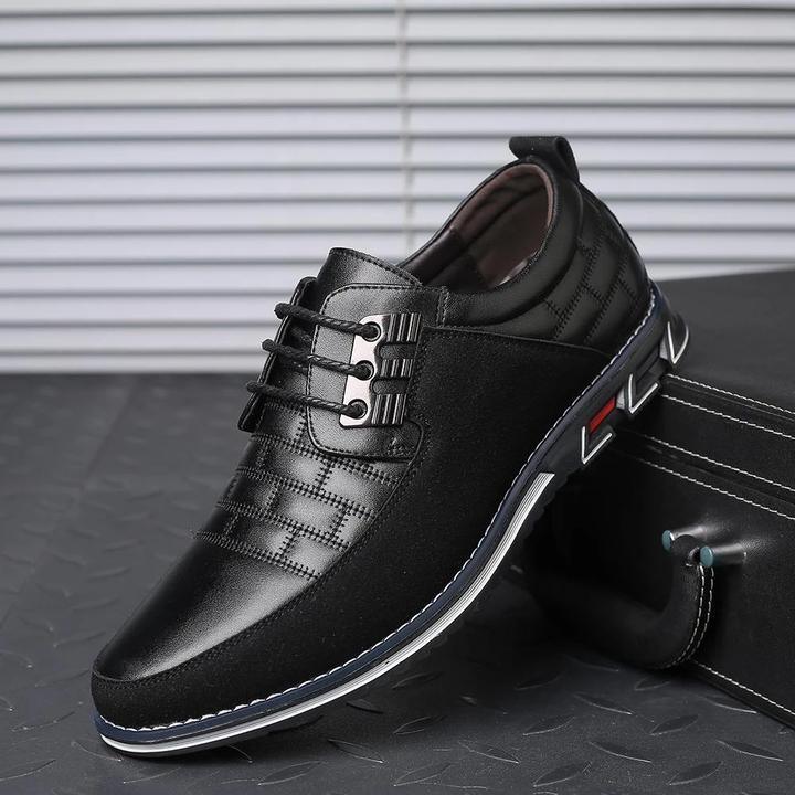Męskie skórzane półbuty sznurowane w stylu smart casual