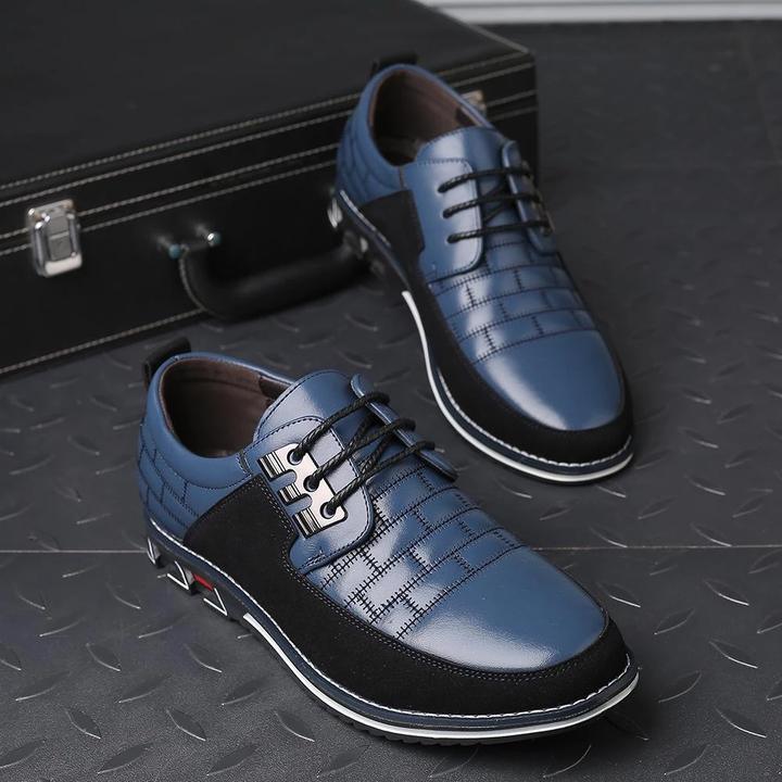 Męskie skórzane półbuty sznurowane w stylu smart casual