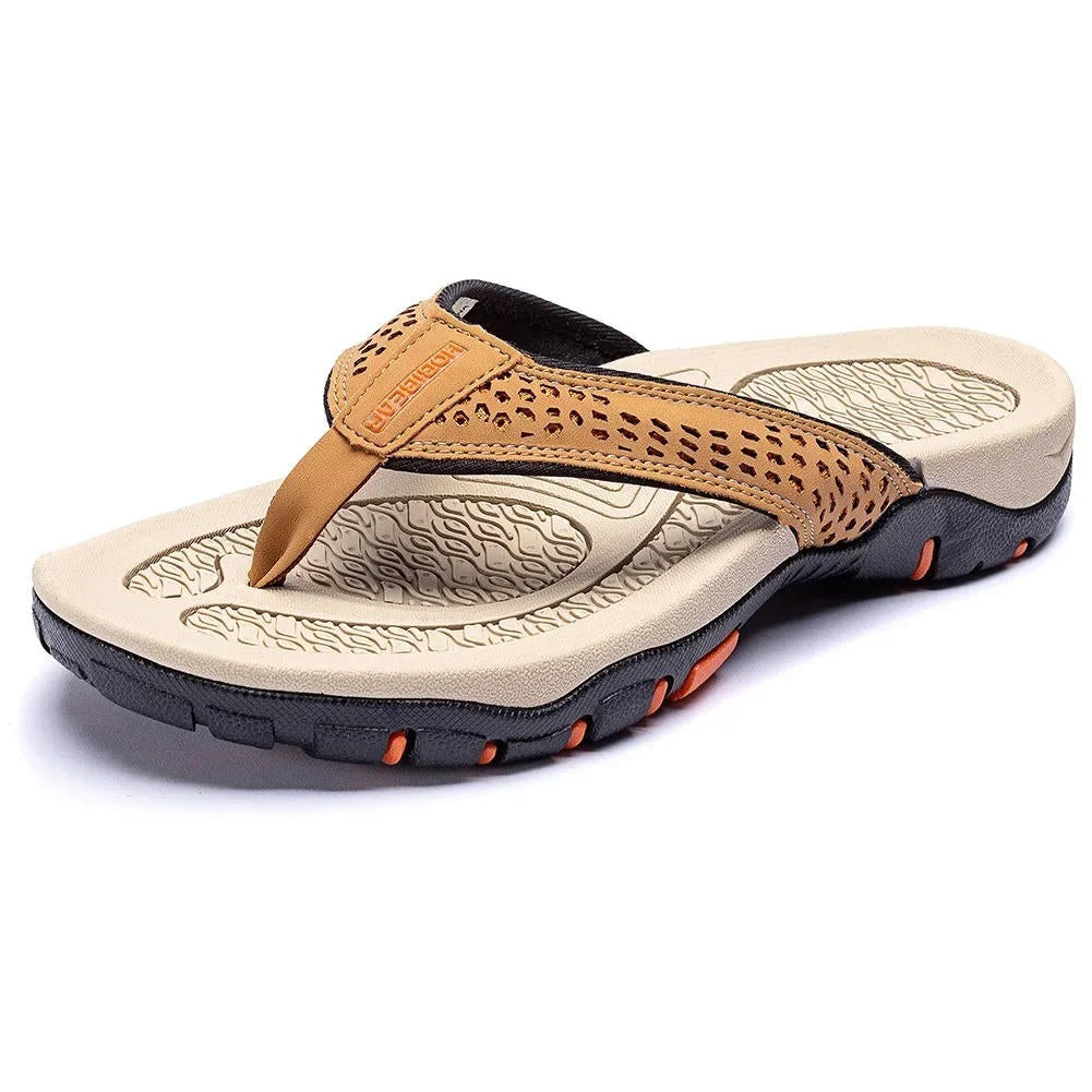 Men’s Outdoor Flip-Flops Cushioned Textured Summer Sandals