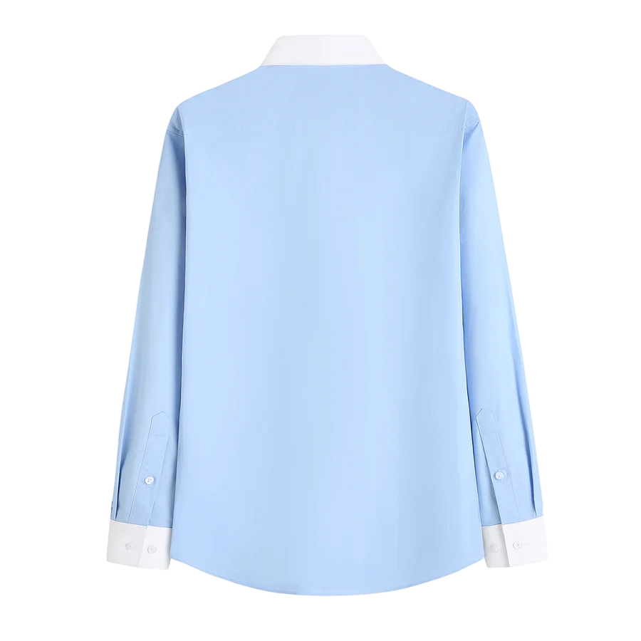 Men’s Rounded Collar Cotton Shirt for Refined Business and Occasion Styling