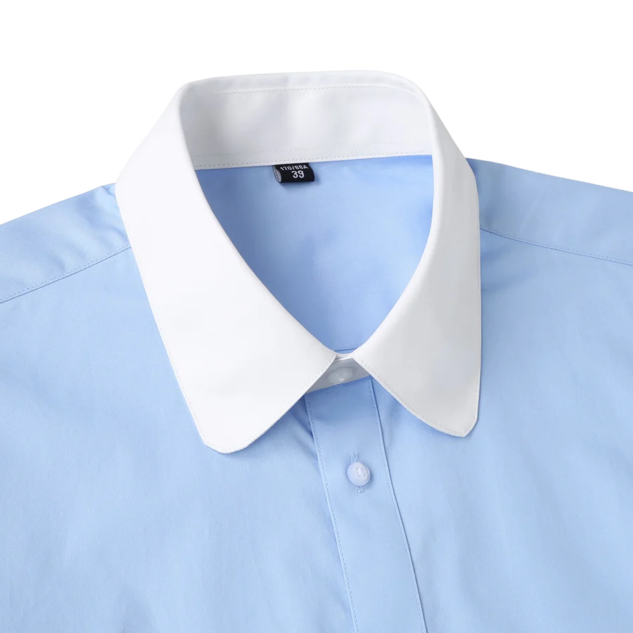 Men’s Rounded Collar Cotton Shirt for Refined Business and Occasion Styling
