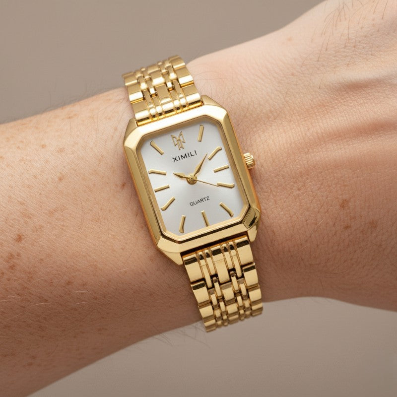 Women’s Geometric Dial Chain Strap Elegant Wrist Watch