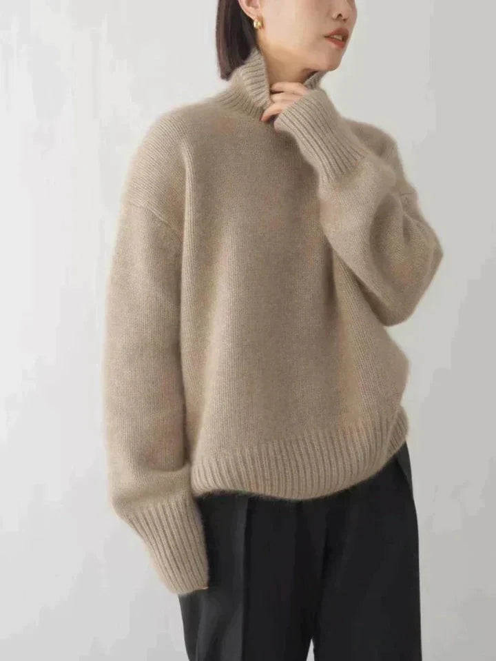 Women’s Cashmere Turtleneck Sweater Soft Knit Relaxed Fit