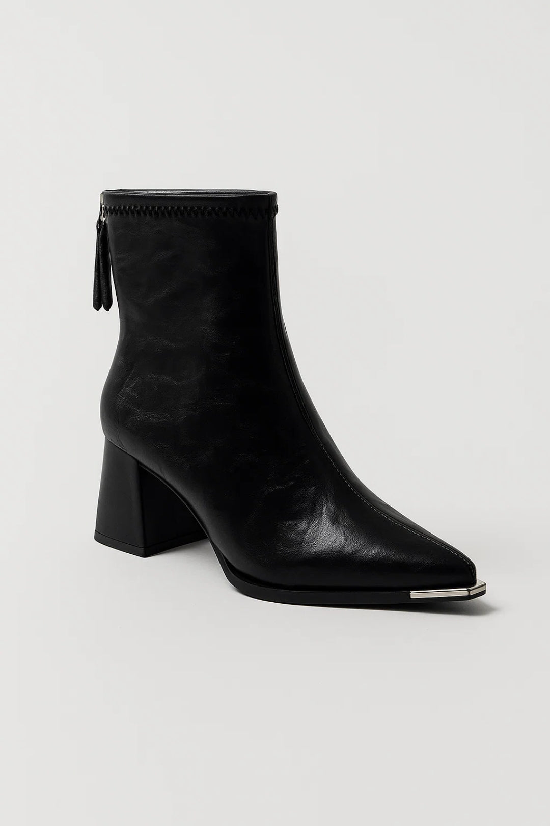 Women’s Ankle Boots Pointed Toe Block Heel Minimal Design