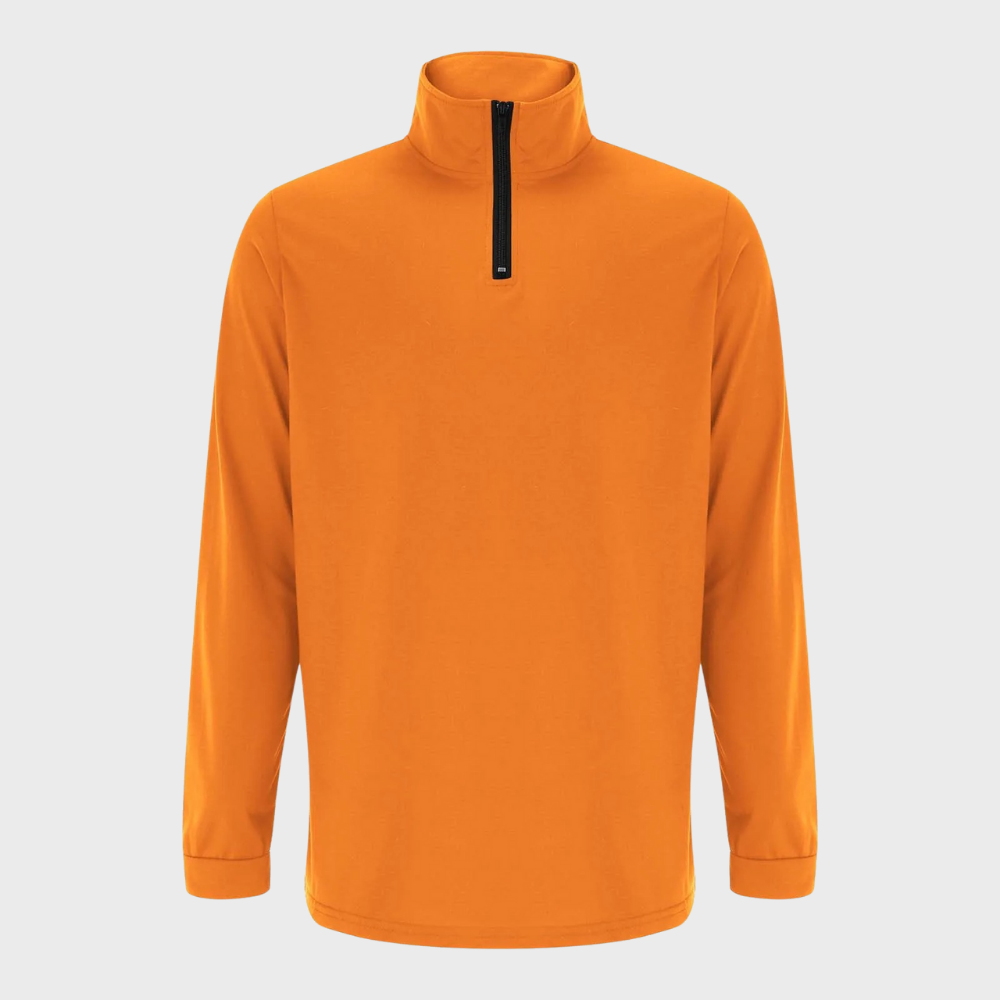 Herresweater med kvart lynlås og ståkrave