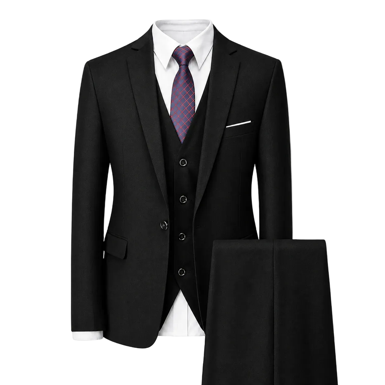 Men’s Tailored Tweed Suit Set – Three-Piece Styling for Weddings and Business Events