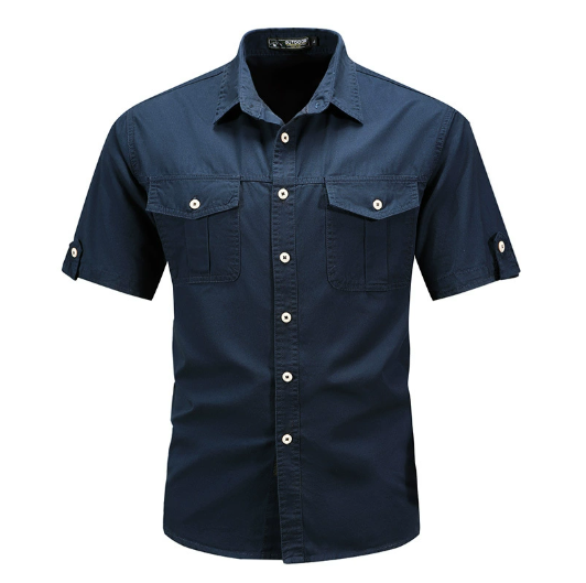 Men’s Short Sleeve Utility Shirt – Twin Pocket Spring Style for Work and Travel