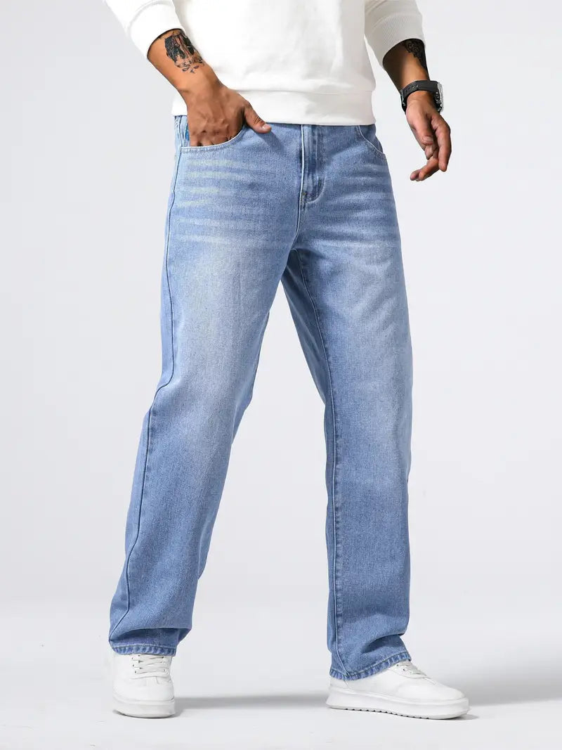Men’s Stretch Jeans Soft Fabric Comfortable Fit Everyday Casual Flexible Stylish Denim Trousers