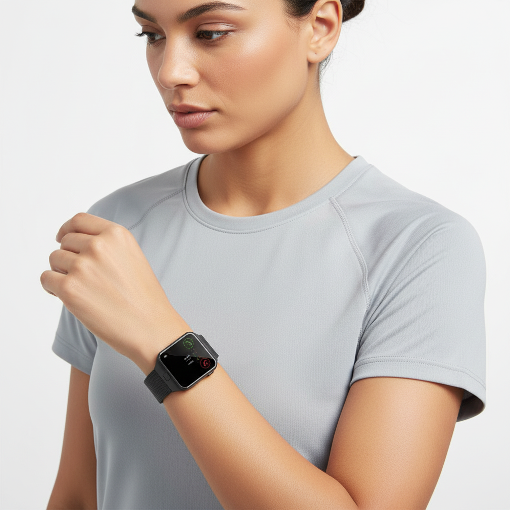 Herre rektangulært smartwatch – touchskærm med opkaldsfunktion til daglig og aktiv brug