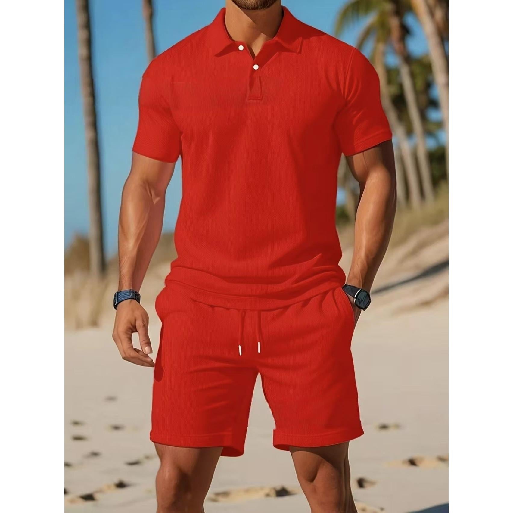 Completo Polo Uomo Lounge Estivo Atletica Maglietta e Pantaloncini con Coulisse