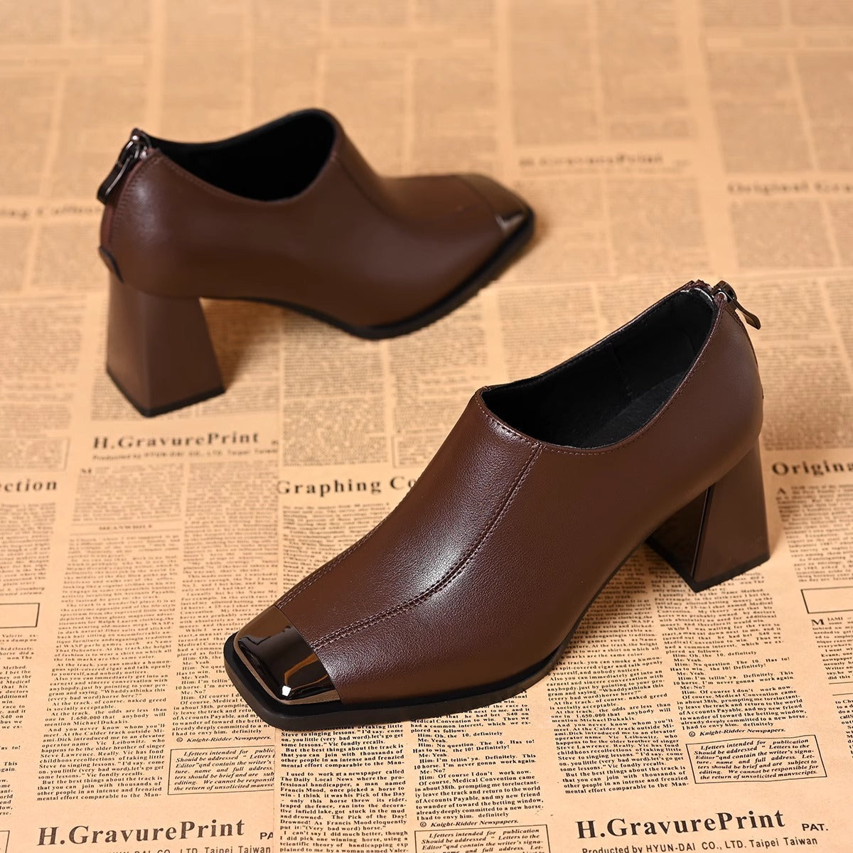 Women’s Square Toe Block Heel Formal Ankle Boots