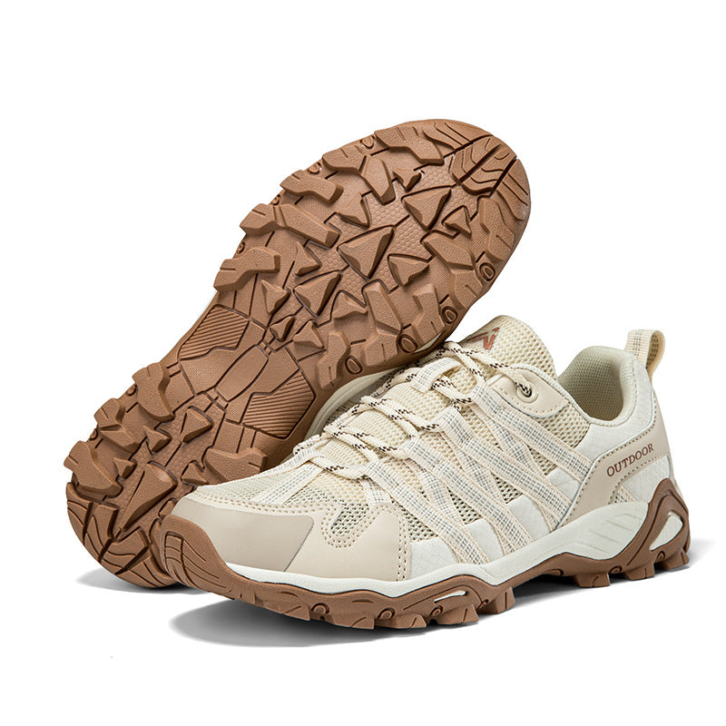 Men’s Outdoor Trainers with Mesh Panels and Reinforced Toe Overlays – Low-Top Lace-Up Style with Rugged Tread for Casual Outings