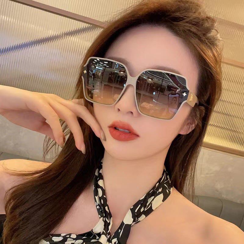 Gafas de sol de moda para mujer con montura cuadrada extragrande y protección UV