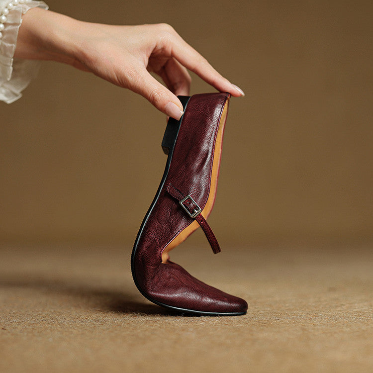Women’s Pointed Toe Strap Detail Slip-On Mule Flats