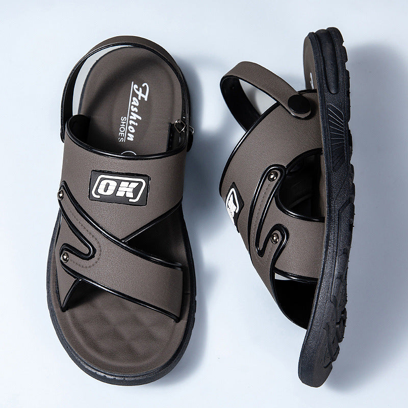Sandalias para hombre con correa convertible, ligeras, casuales, pantuflas de verano