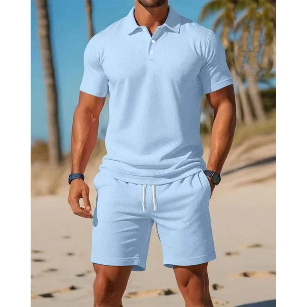 Completo Polo Uomo Lounge Estivo Atletica Maglietta e Pantaloncini con Coulisse