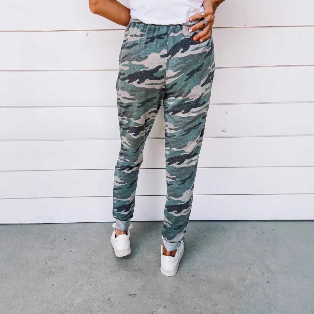 Women’s Leopard-Print Drawstring Joggers – Slim Casual Trousers for Everyday Wear