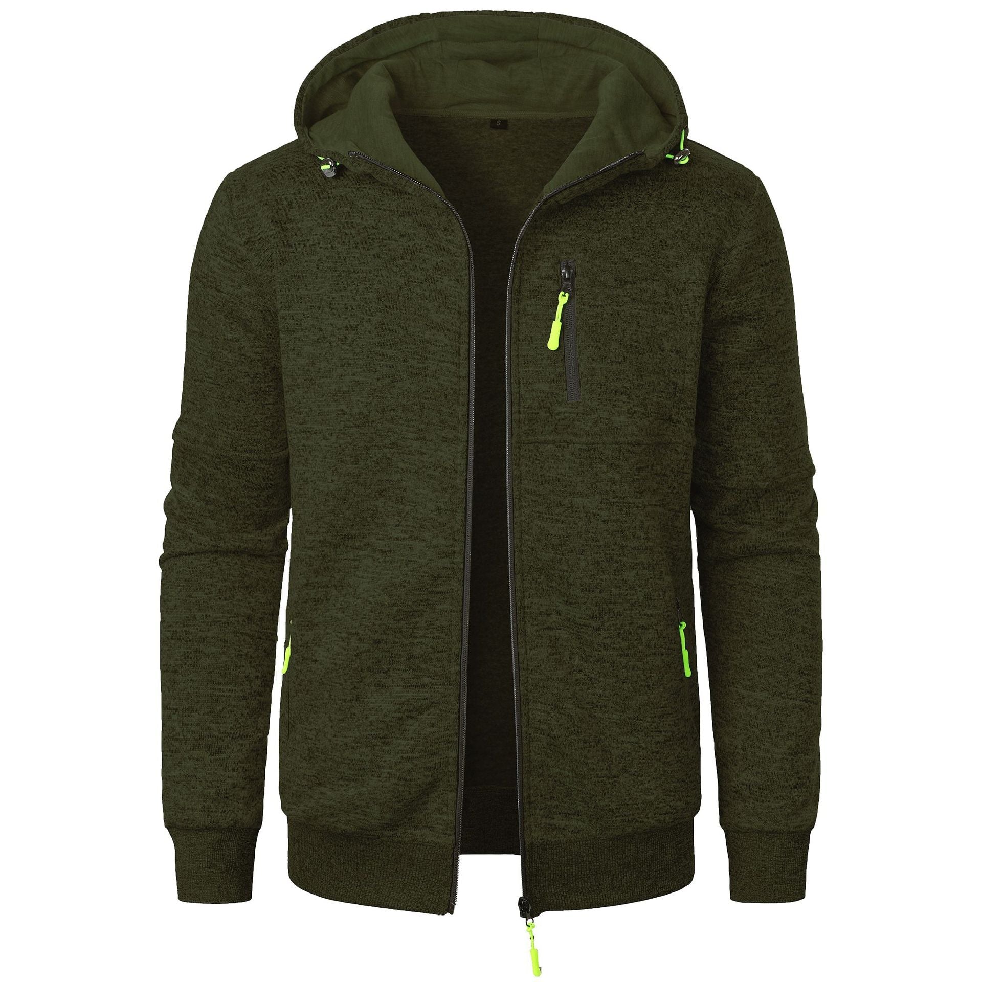 Sudadera con capucha para hombre con cremallera y estampado – Cómoda, transpirable, elegante, casual, para uso diario y capas