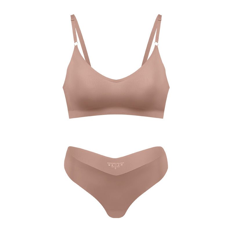 Women’s Seamless Wireless V Neck Bralette Nude Loungewear