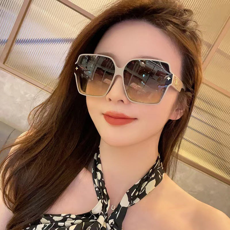 Gafas de sol de moda para mujer con montura cuadrada extragrande y protección UV