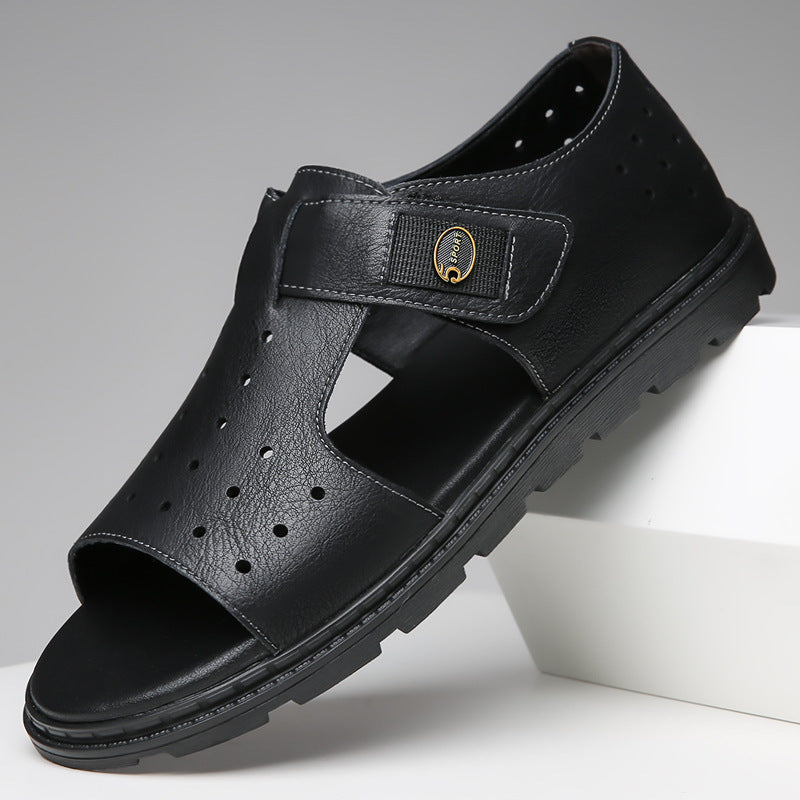 Sandalias para hombre sin cordones con recortes, ligeras y casuales para verano