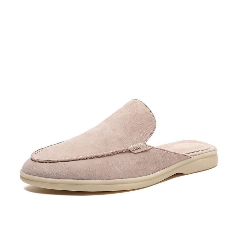 Mocassini estivi da uomo in stile scamosciato senza retro, slip-on