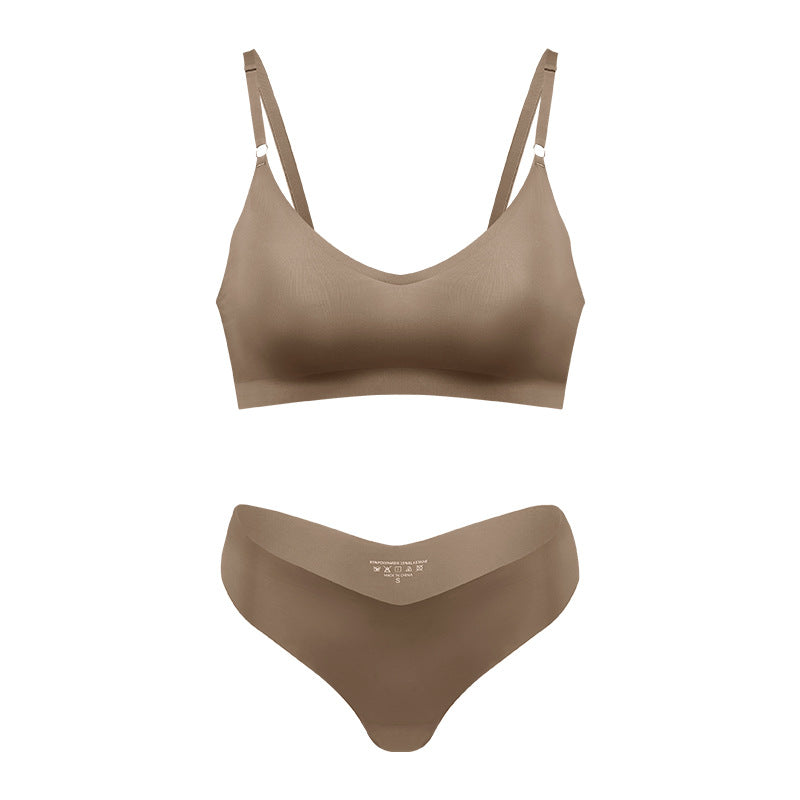 Women’s Seamless Wireless V Neck Bralette Nude Loungewear