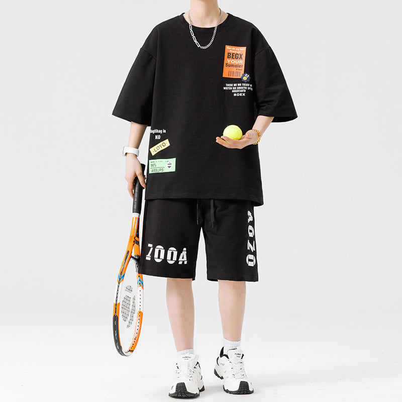 Men’s Printed Oversized T-Shirt and Relaxed Shorts Set